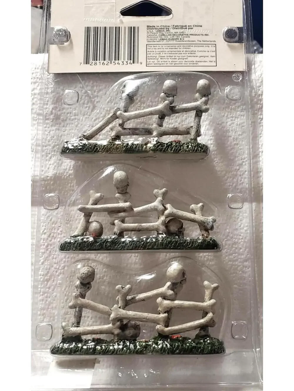 Lemax #54334 Spooky Town Bone Mini Fence Set of 3 (1 PK) Halloween Decor